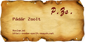 Pádár Zsolt névjegykártya